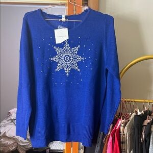 Croft & Barrow Royal Blue Snowflake Sweater